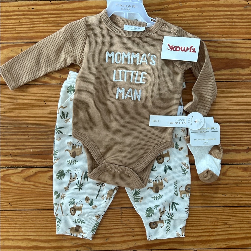 Tahari Brown and White Kids Matching Set